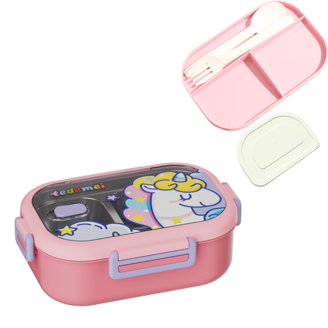 Cute Animal Steel Lunch Box – 850ml of Fun & Freshness!