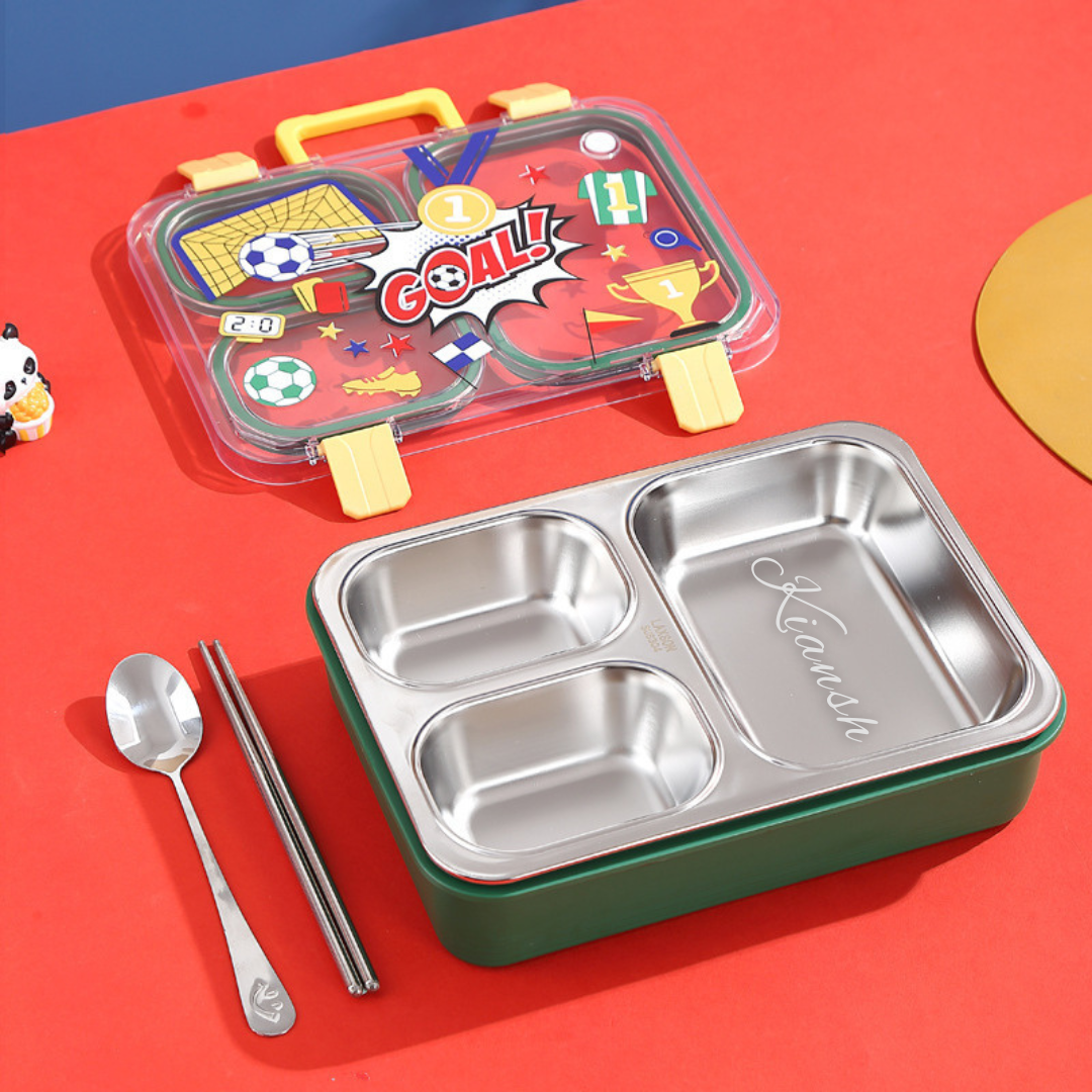 Stylish & Strong 3-Grid Stainless Steel Lunch Box 700ml