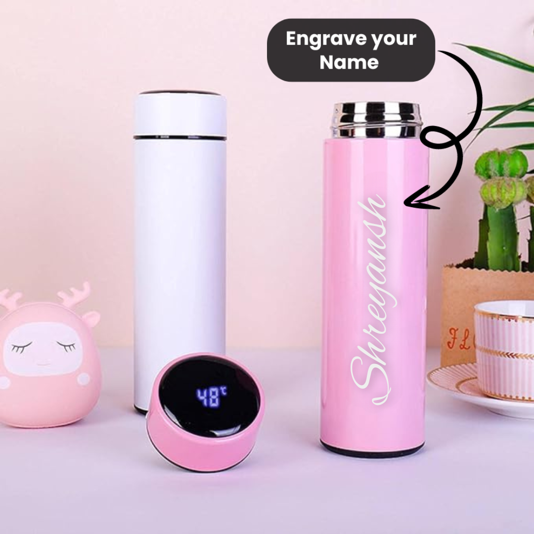 LED Temperature Display Vacuum Insulated Multicolor Water Bottle
