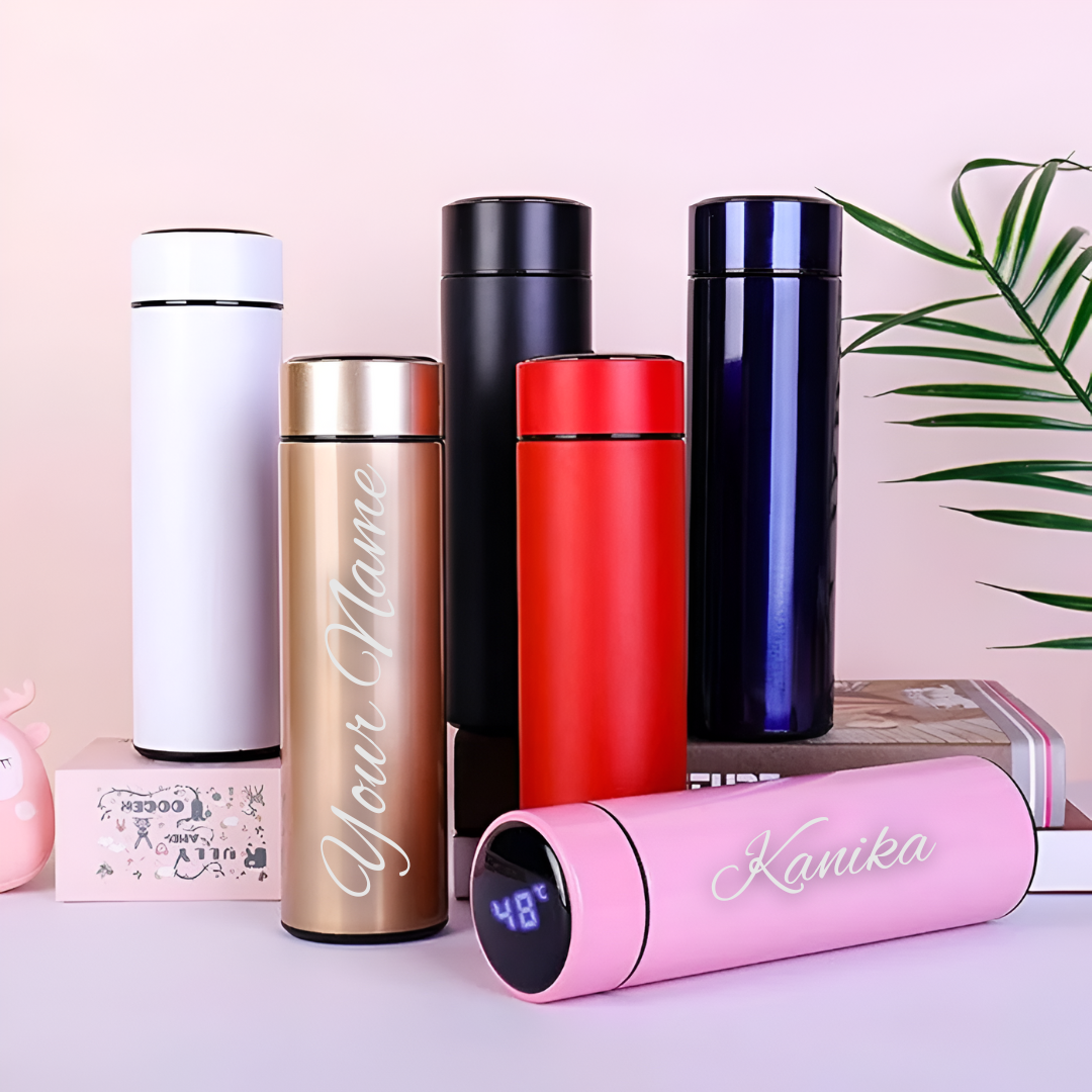 LED Temperature Display Vacuum Insulated Multicolor Water Bottle
