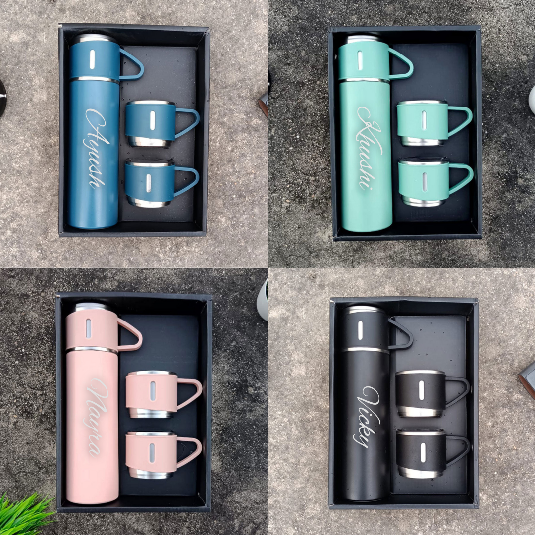 Stainless Steel Vacuum Flask Gift Set