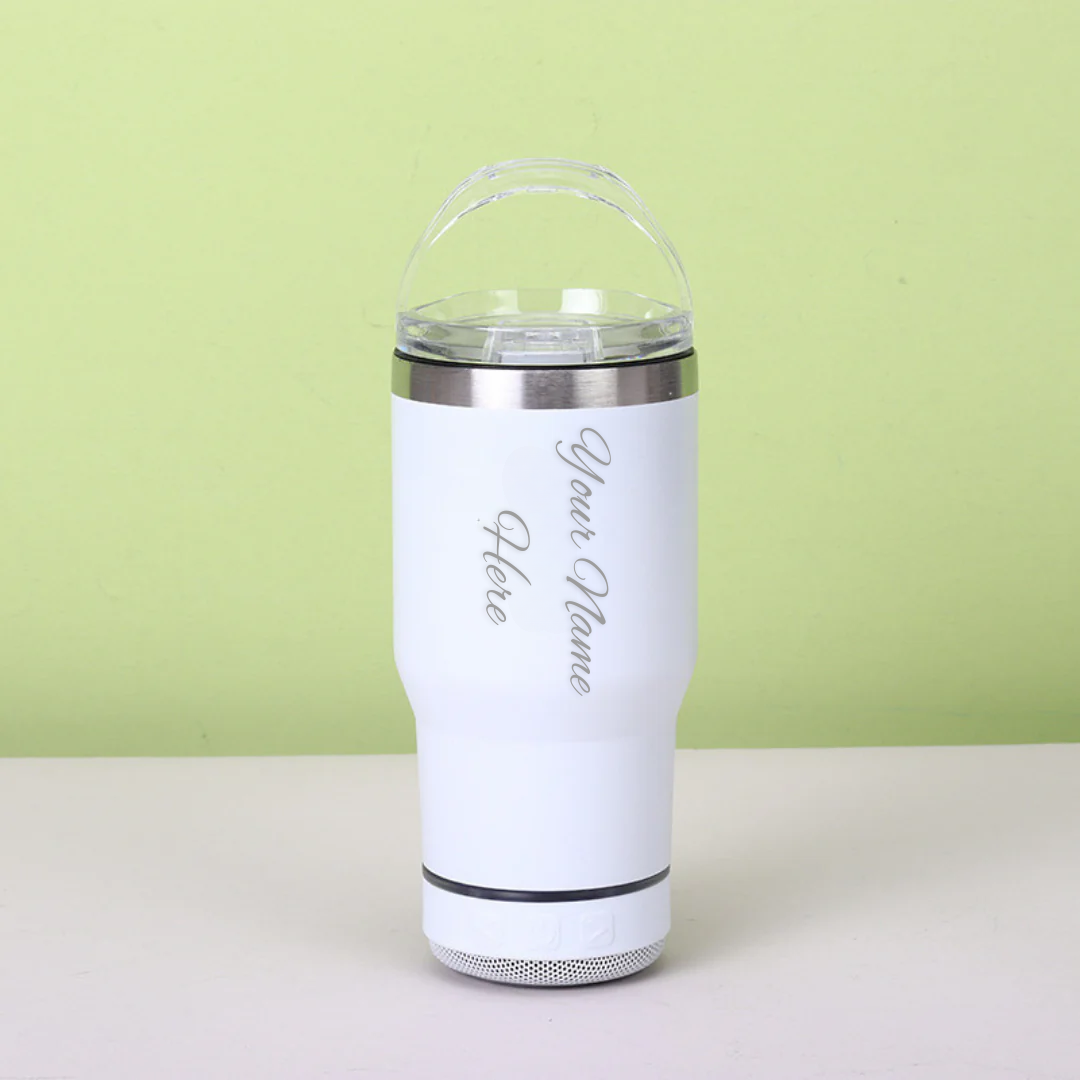 2-in-1 Stainless Steel Cup with Built-in Bluetooth Speaker