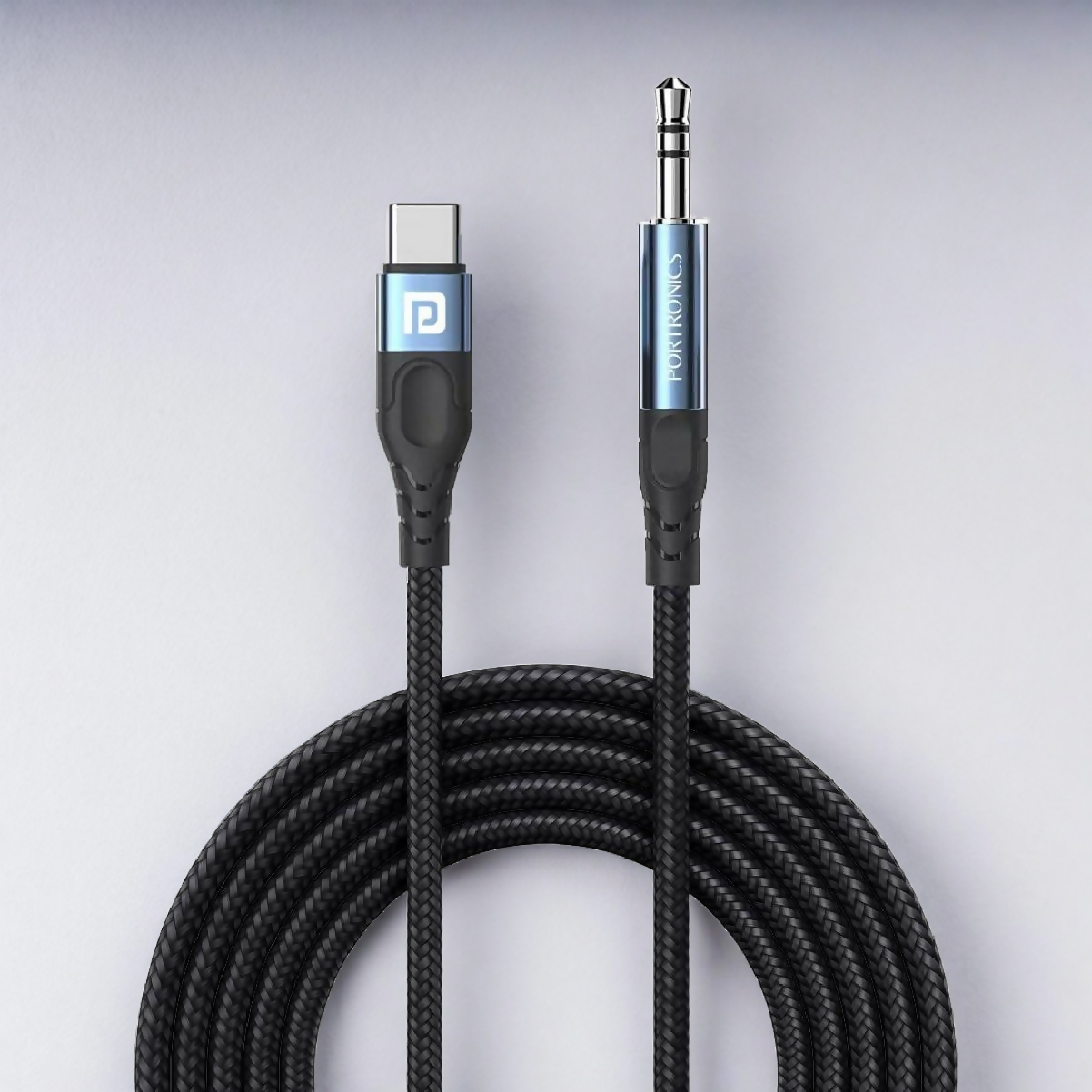Portronics iKonnect C MAX: USB-C to 3.5mm Hi-Fi Audio Adapter (Black)