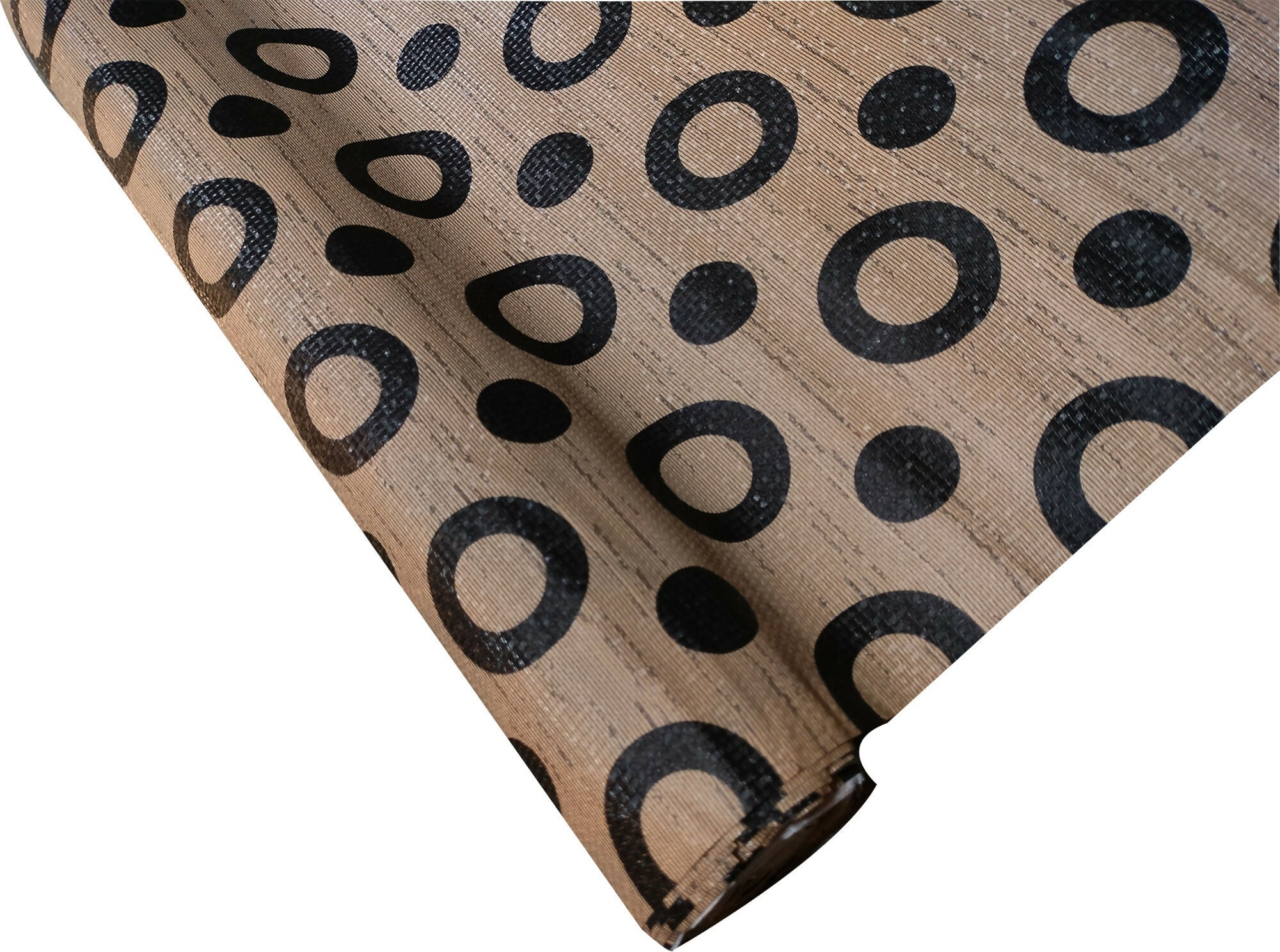 Mopak Decor ShelfLiner used for Wardrobe kitchen cabinet Drawer Slab Roll (Brown Black Circle)