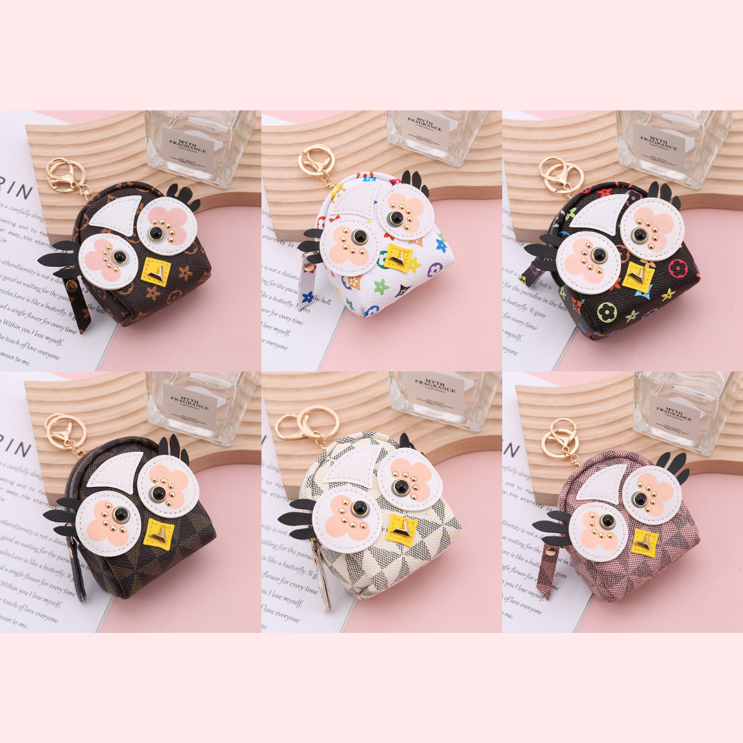 Cute Owl Backpack Coin Purse Keyring