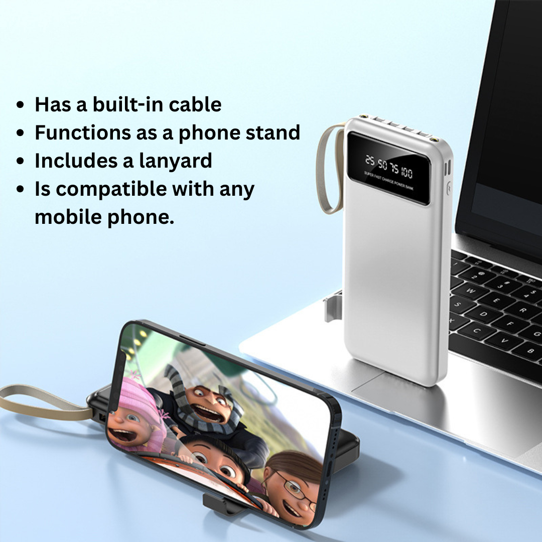 ⚡ 10,000mAh Power Bank – Charge Anywhere, Anytime! 🔋