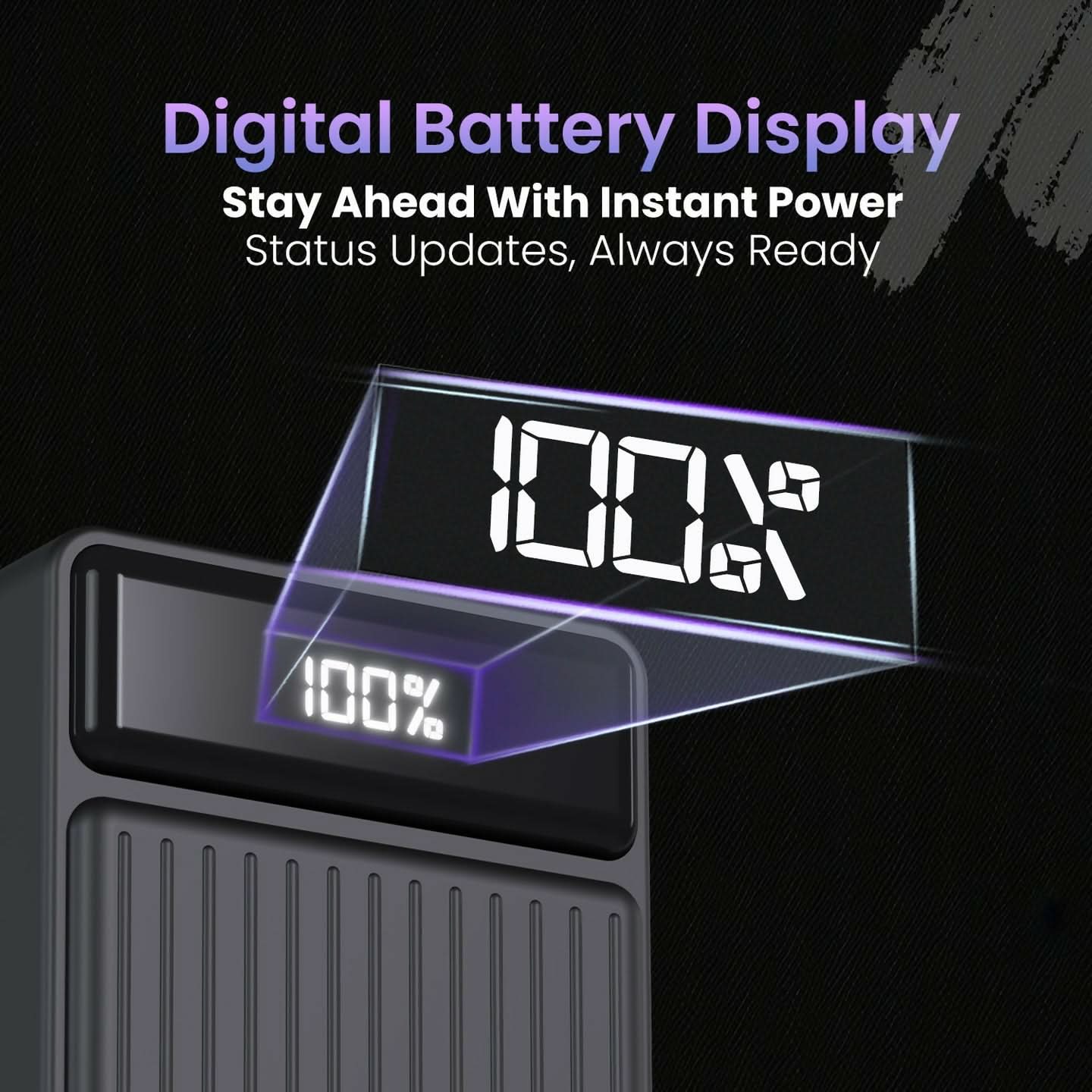 Portronics Luxcell B 20K 22.5 Watt High-Speed Charging Power Bank (Black)