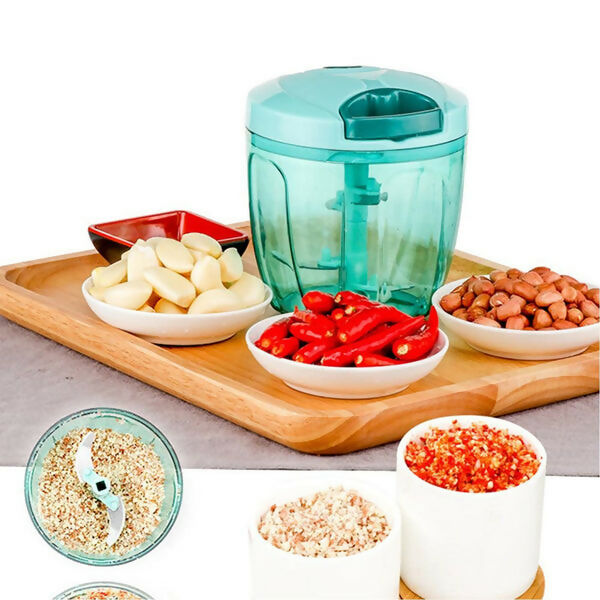 Manual Stainless Steel Vegetable Chopper 5 Blades, 750ml Compact Slicer