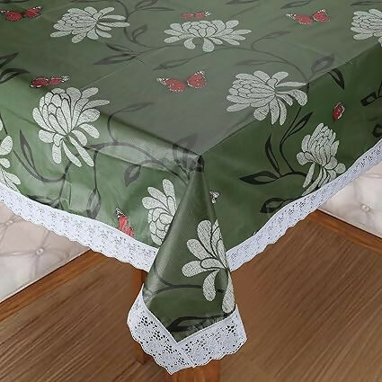 Mopak Decor 3D Printed Table Cover with Lace – Medium (40x60) for 4-Seater & Large (60x90) for 6-Seater – Rectangular Dining and Centre Table Cloth