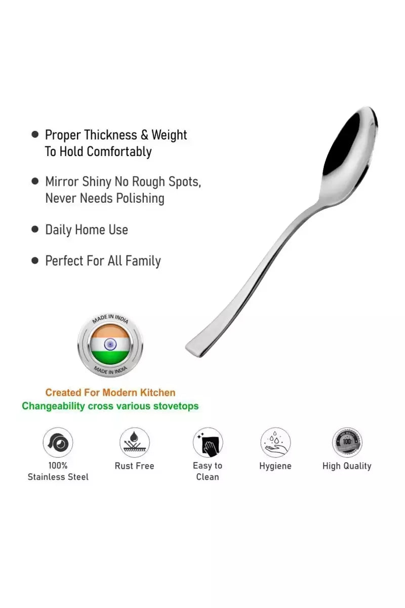 Prabha Stainless Steel Impress Baby Spoon Set - 16cm