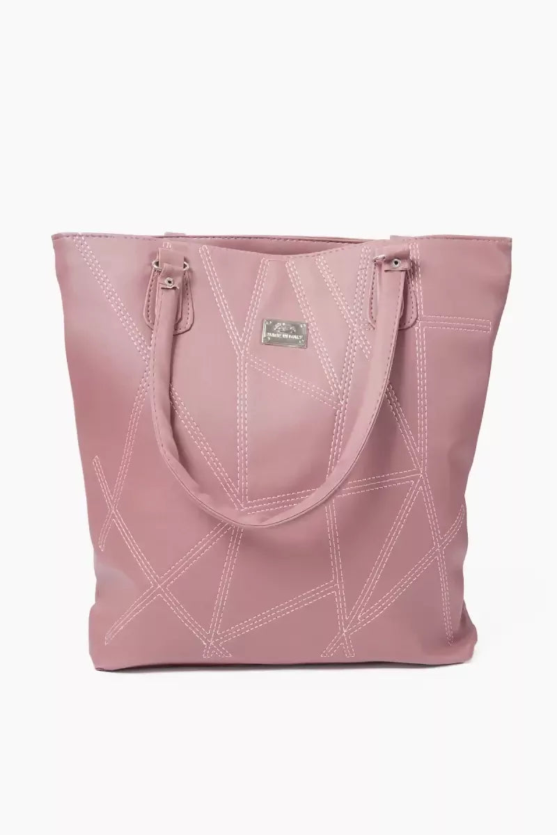 Women’s Faux Leather Solid Hand Bag - Pink