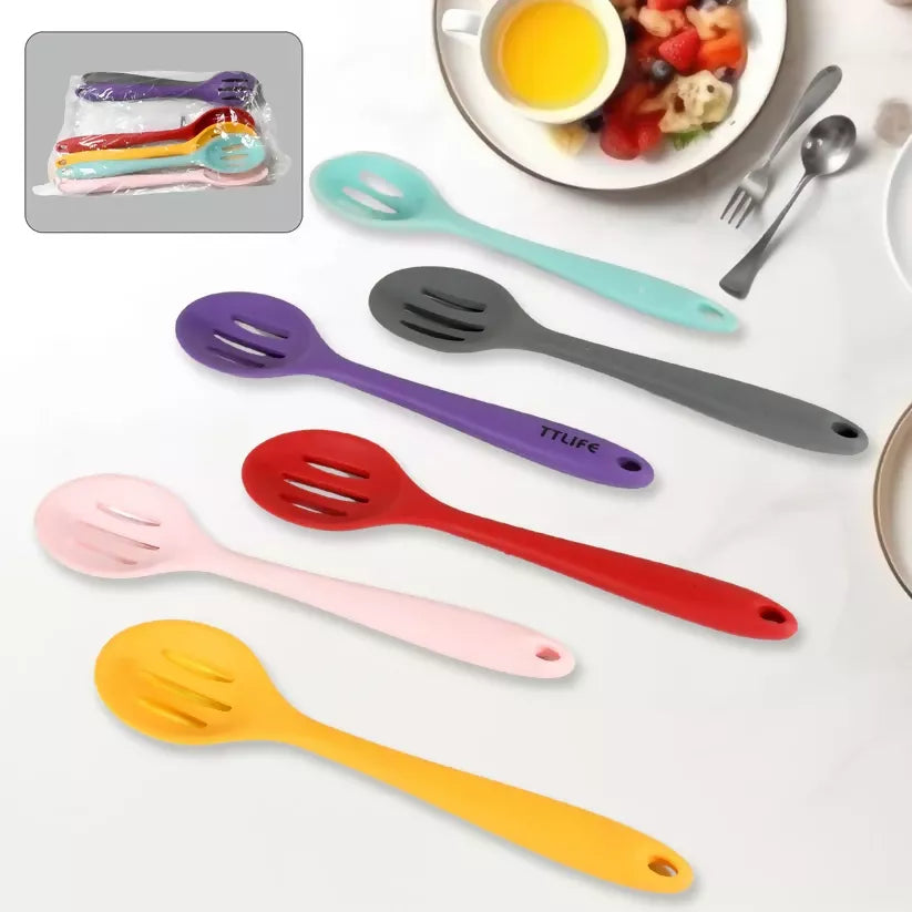 6 Pcs Silicone Cooking & Basting Spoon Set – Heat-Resistant, Non-Stick Kitchen Utensils