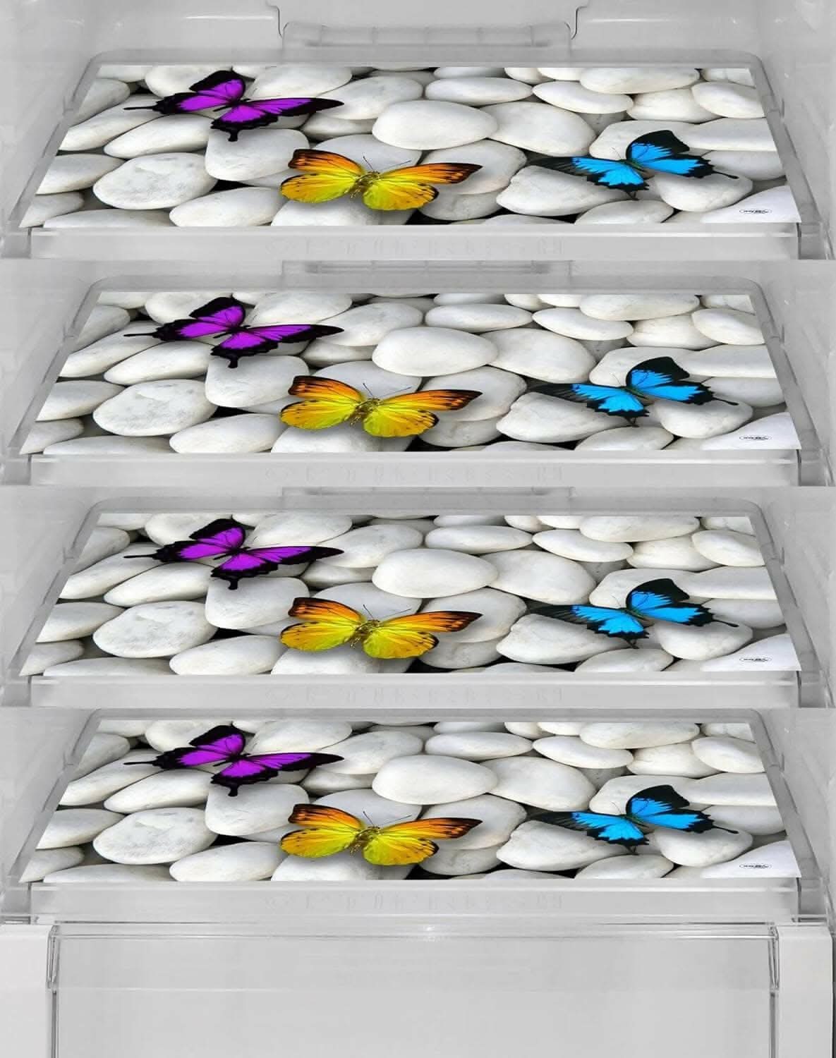 WISHLAND Combo Pack of Fridge Top Cover with 6 Utility Pockets and Fridge Handle Cover(Size : 46X22 & 14X6 Inches, Set of 2 Pc)