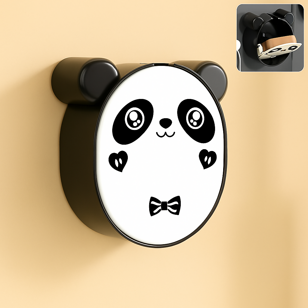 Plastic Cute Panda Soap Box Wall Mounted Flip-top Drain Soap Case (1 Pcs)