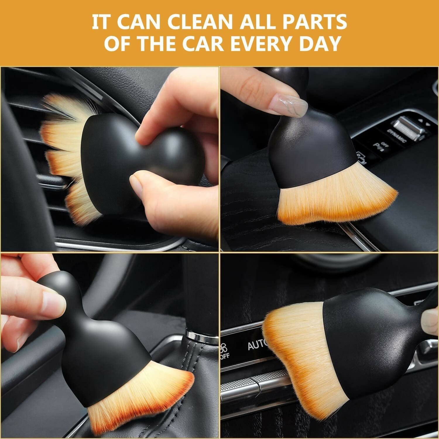 Multipurpose Cleaning Brush for Car Interior, AC Vents, Dashboard, PC, Laptop Keyboard, and Electronics