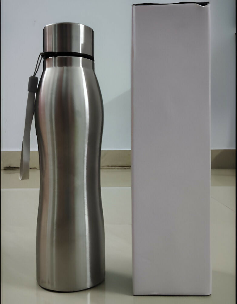 Stainless Steel Water Bottle - Curved Cylindrical (1Ltr)