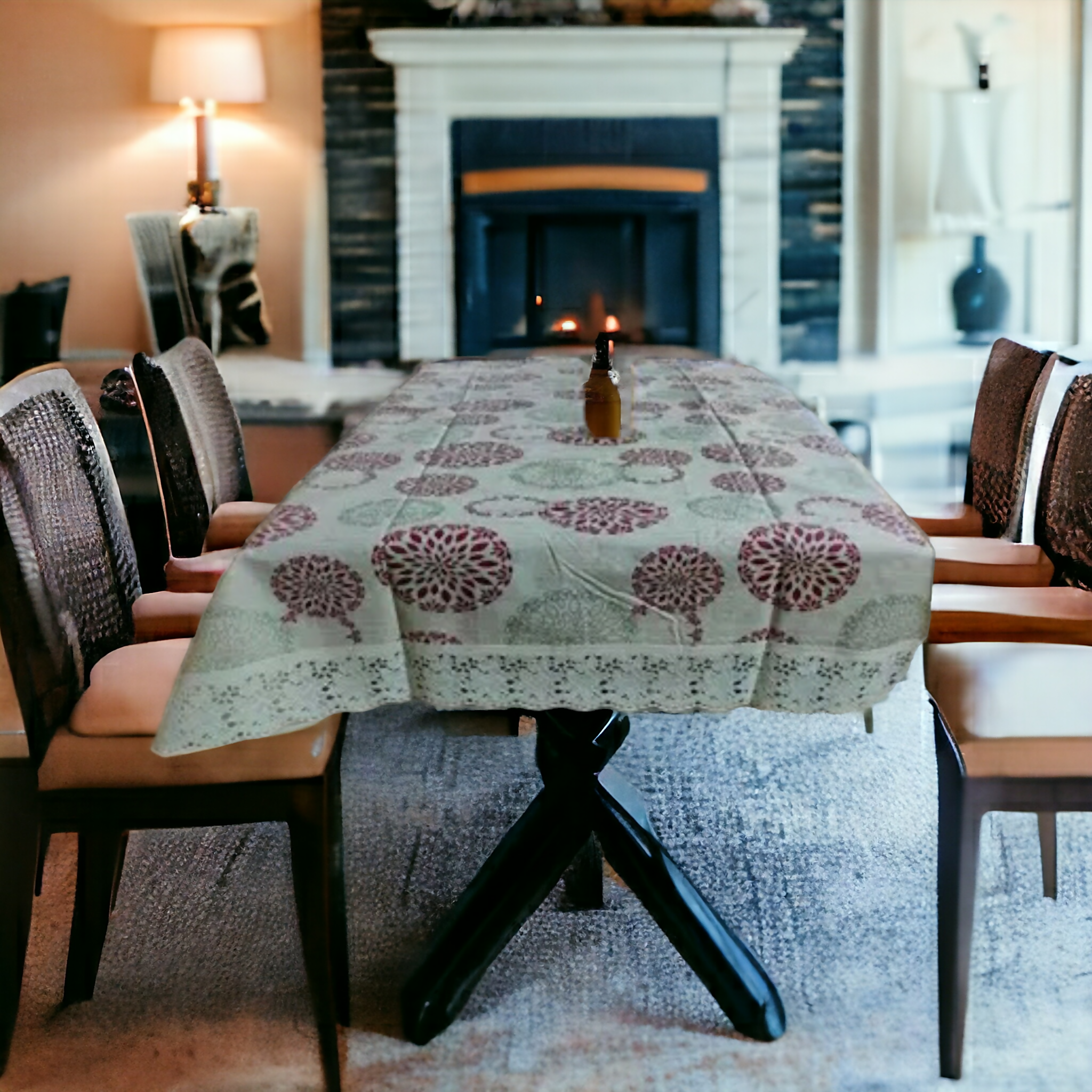 Classic Brown Green 3D Table Covers – Small & Large (40x60 & 60x90) Inches