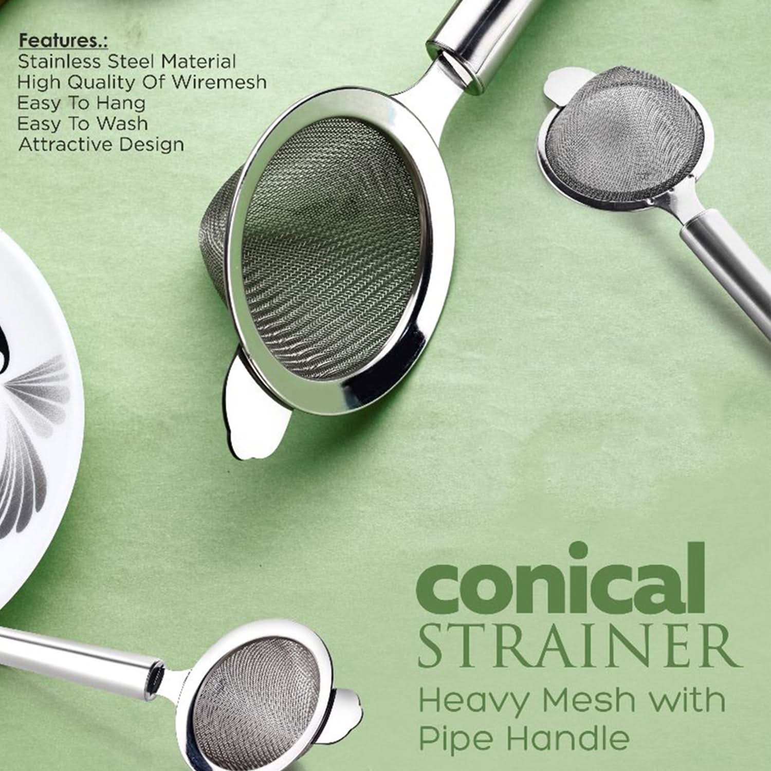 Apex Conical Strainer – Durable Stainless Steel Kitchen Strainer (1pc)