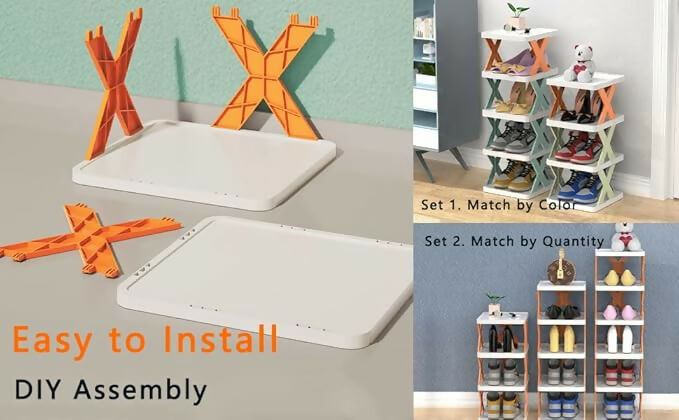 6-Layer Stackable Shoe Rack with Adjustable Storage Organizer for Bedroom & Entryway