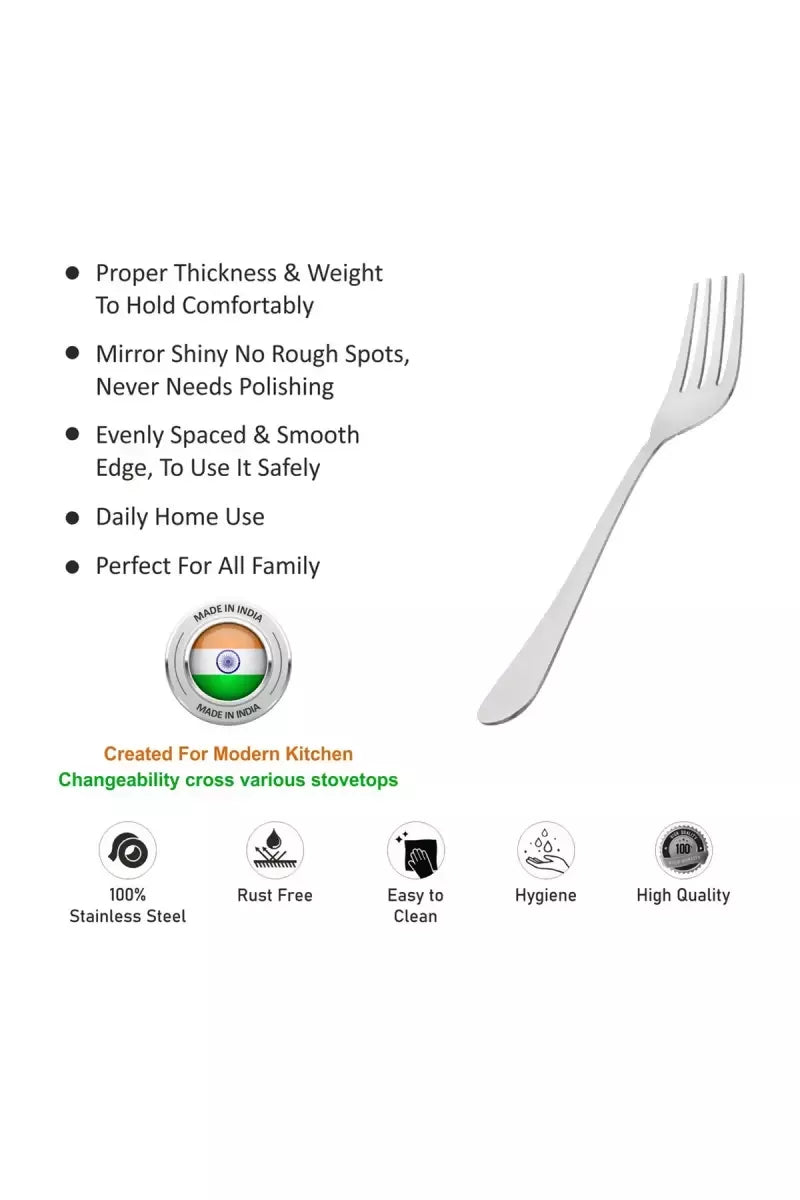 Prabha Stainless Steel Royal Baby Fork Set - 16cm