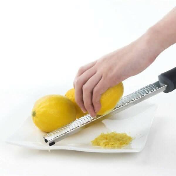 P-Plus International Stainless Steel Lemon Zester & Cheese Grater (Black)