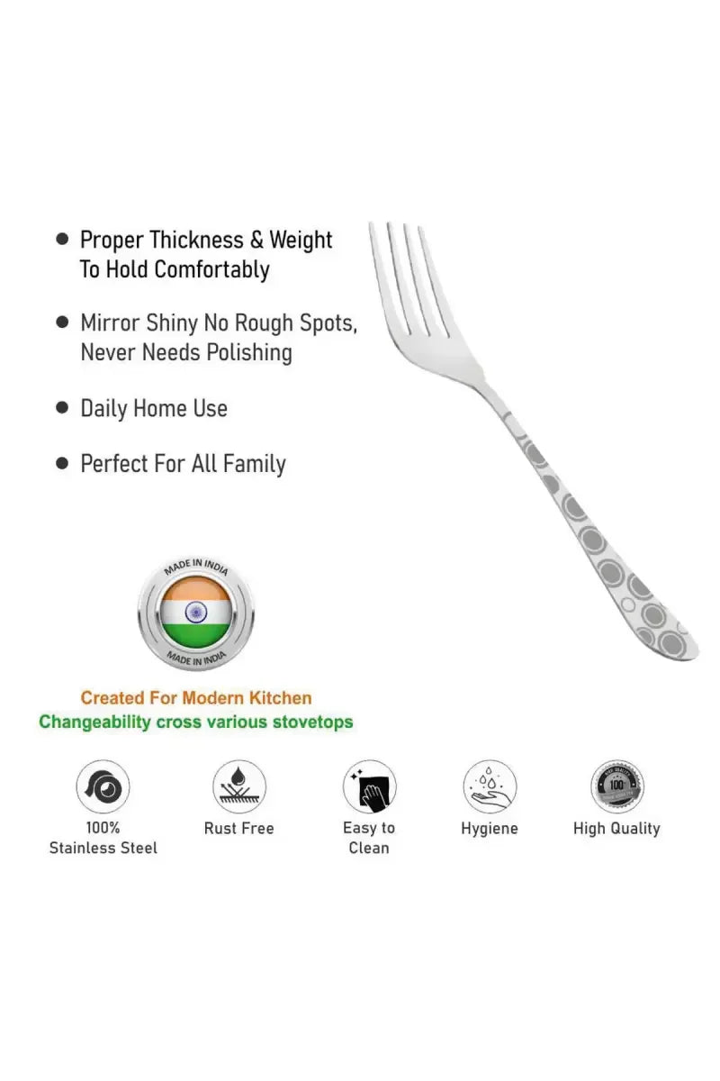 Prabha - Stainless Steel Fusion Tea Fork Set - 14cm