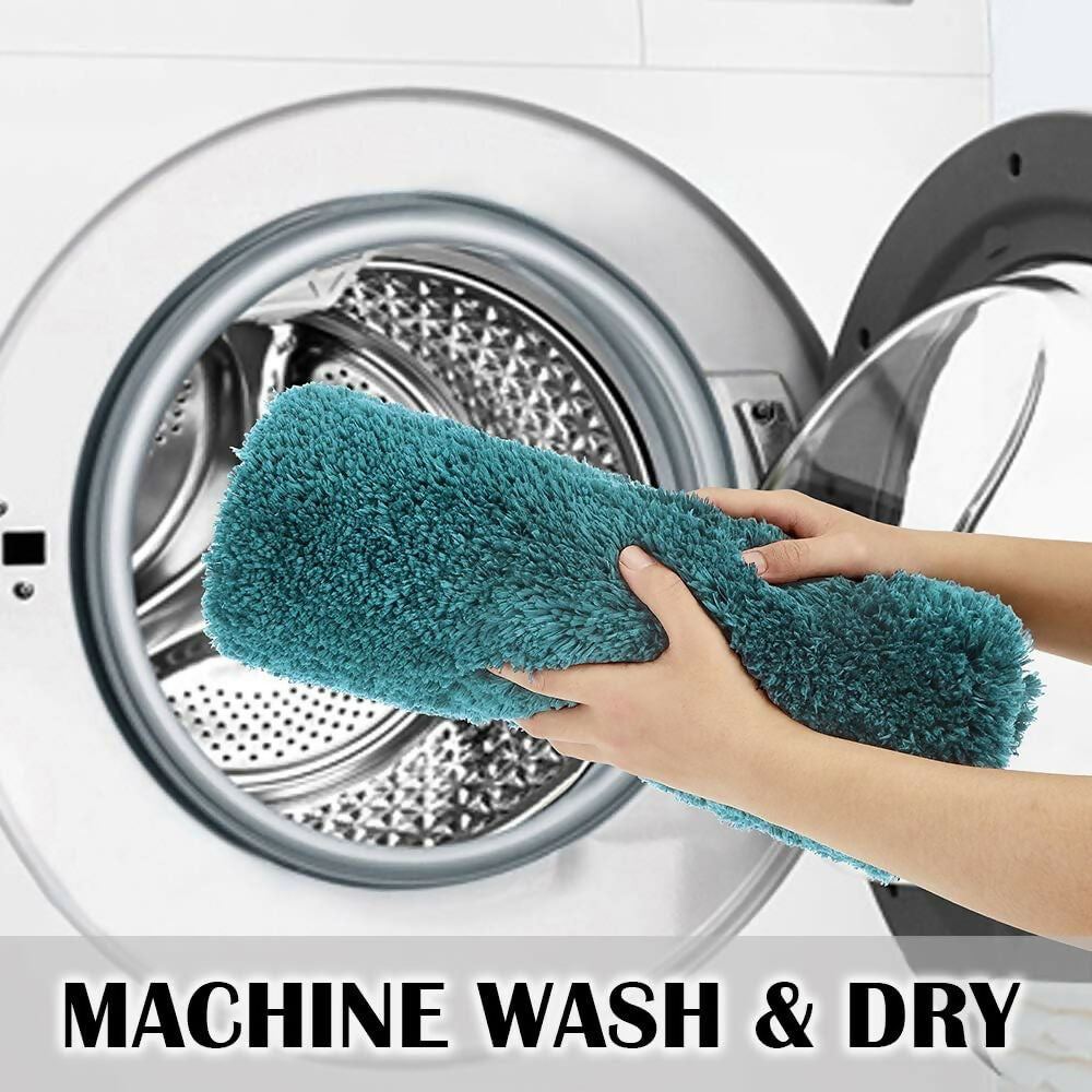 AaHo Water Absorbent Floor Mat Anti-Slip Microfiber Rug for Bathroom & More (Teal)