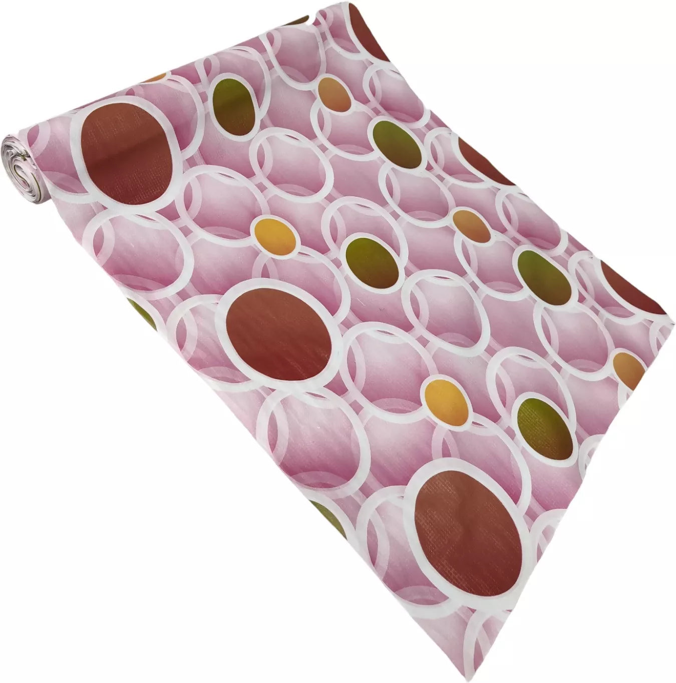 Mopak Decor Polyester Solid Pink Circle Fridge Mat & Cover - Pack of 1 (5 Meter).