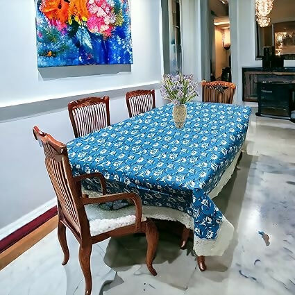 Mopak Decor 3D Printed Table Cover with Lace – Medium (40x60) for 4-Seater & Large (60x90) for 6-Seater – Rectangular Dining and Centre Table Cloth