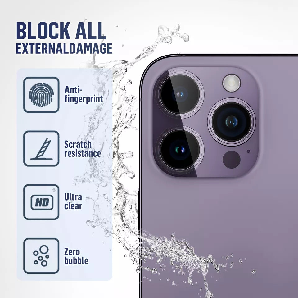 Purple Metallic camera ring lens guard for Apple iphone 15 pro