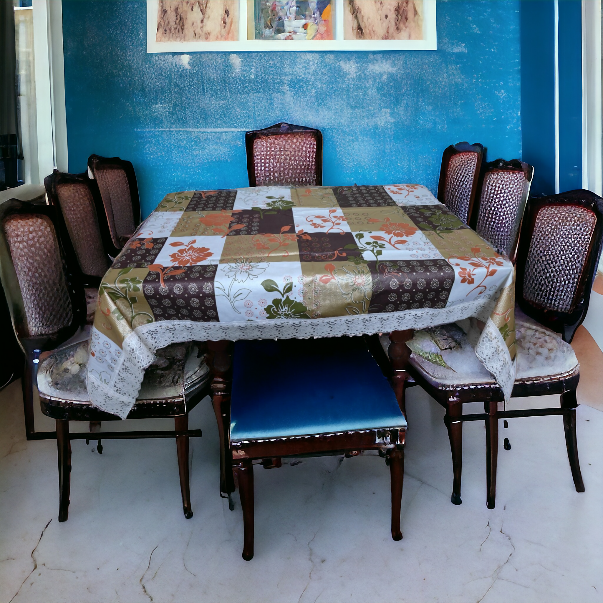 Mopak Decor Brown Box Flower Table Cover – Small & Large (40x60 & 60x90) Inches