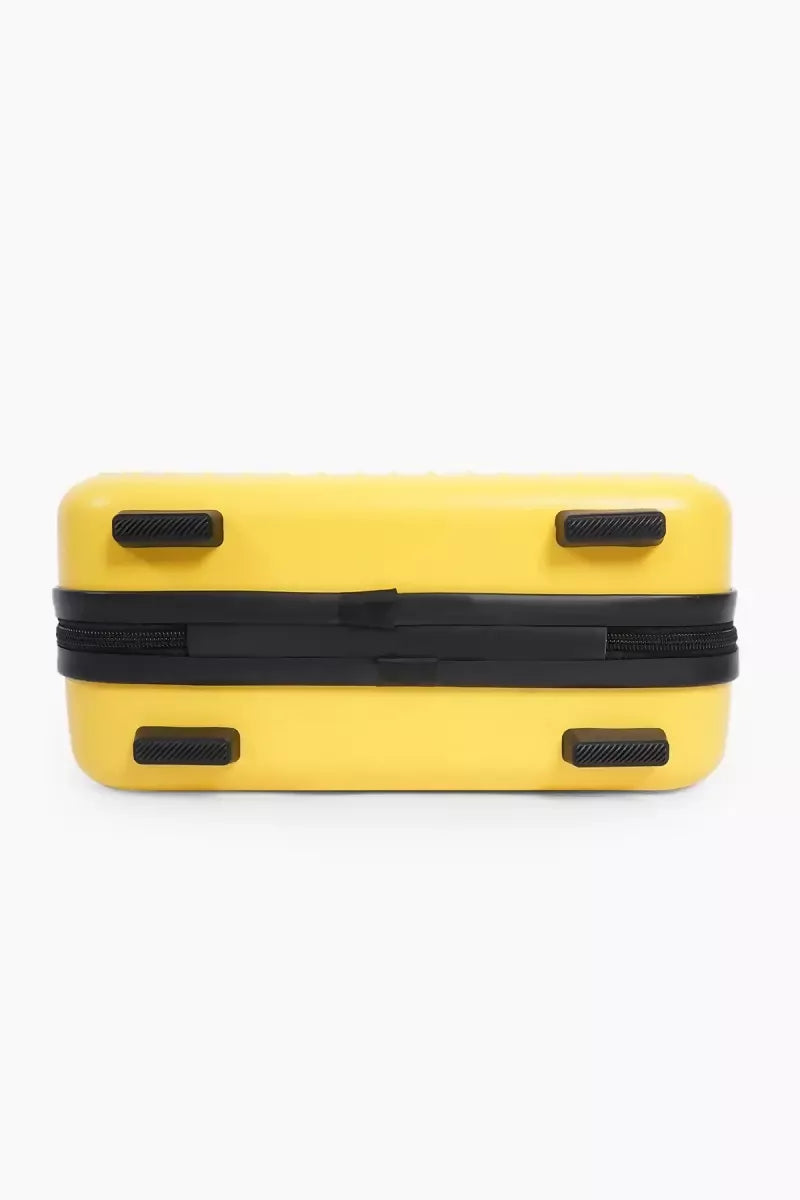 Premium Striped Hard Shell Travel Makeup Vanity Case( Yellow )