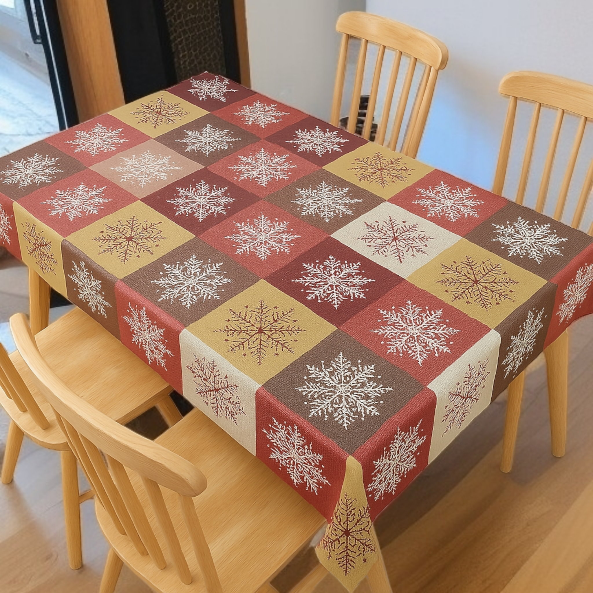 Mopak Decor 3D Printed Table Cover without Lace for 2-4 Seater (40 x 54 inches)