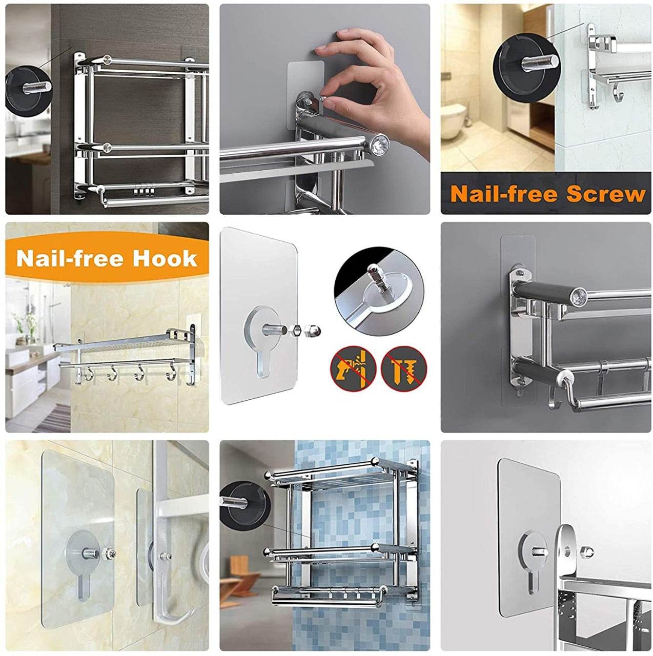 Adhesive Screw Wall Hook for Home & Office Hanging - Bachat Club