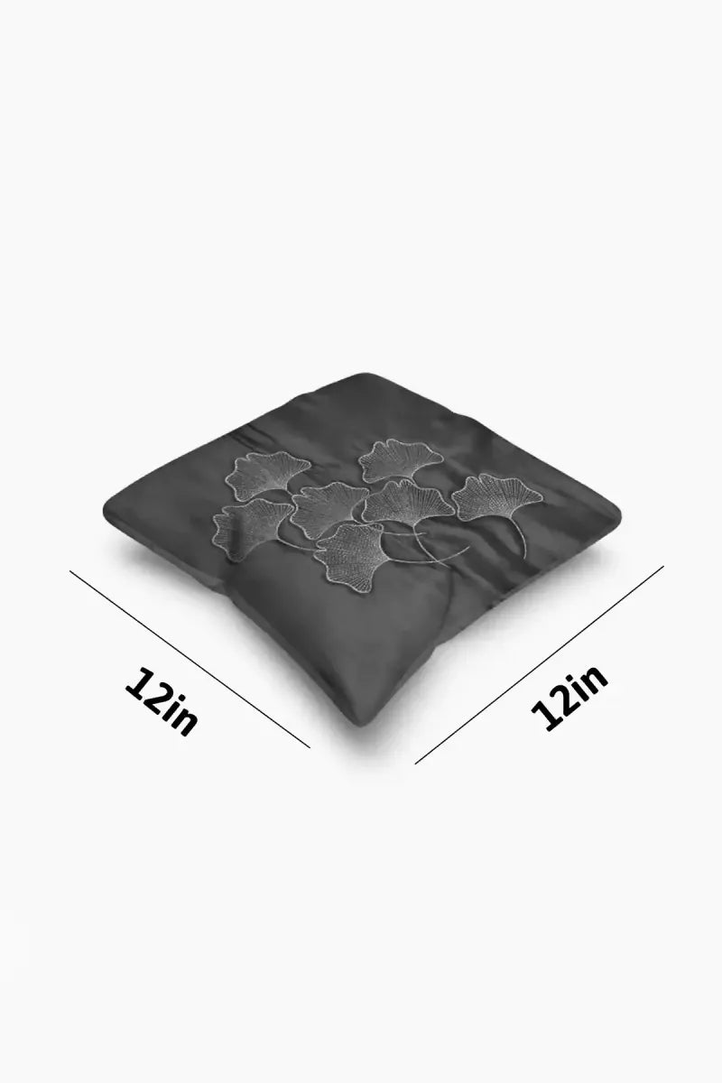 Polyester Floral Printed Cushion Cover - 1 Pc (Coffee color)
