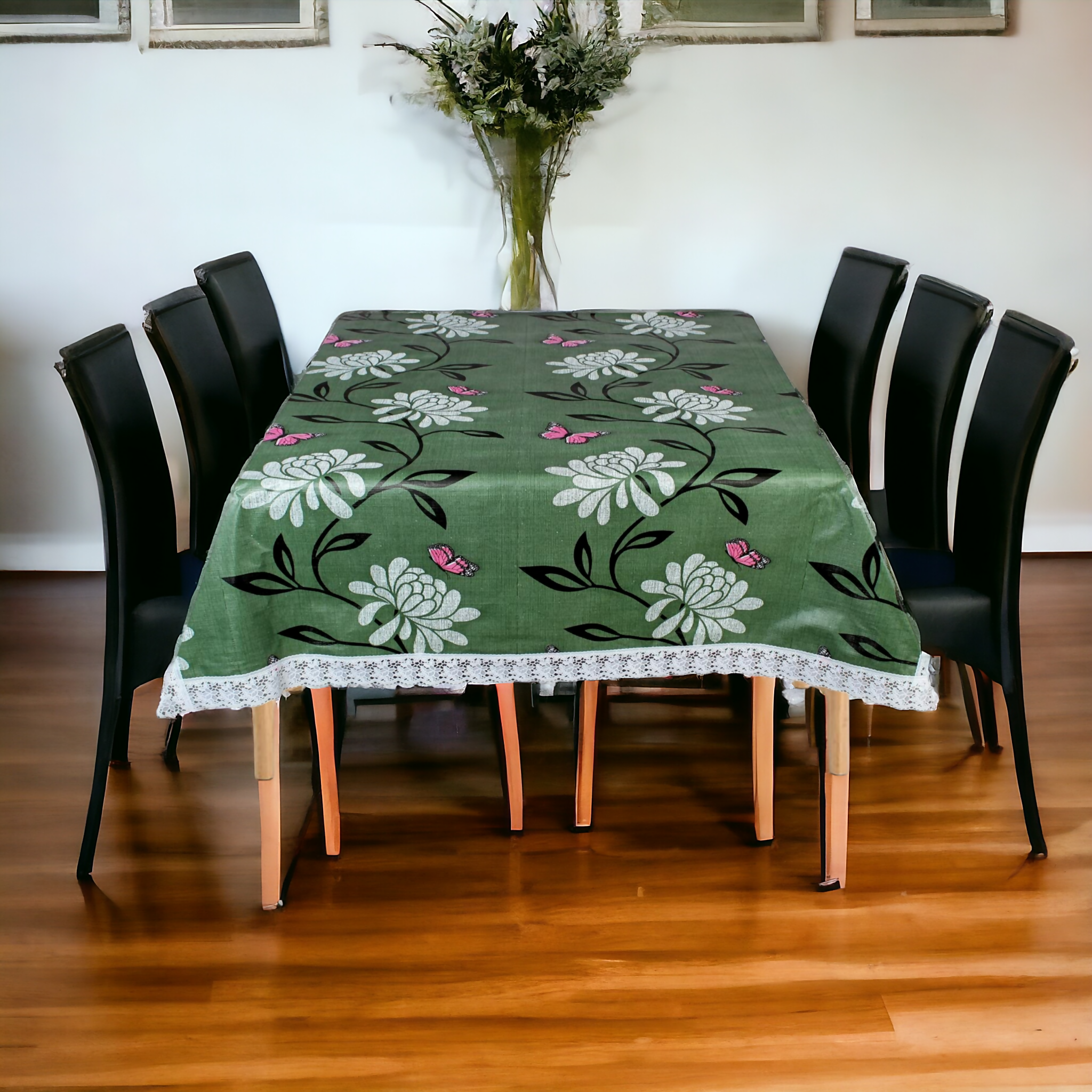 Mopak Decor 3D Printed Table Cover with Lace – Medium (40x60) for 4-Seater & Large (60x90) for 6-Seater – Rectangular Dining and Centre Table Cloth