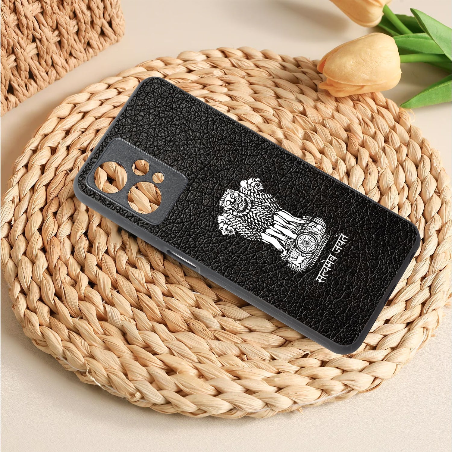 Black Satyamev Jayate metal back case for OnePlus Nord CE 2 Lite