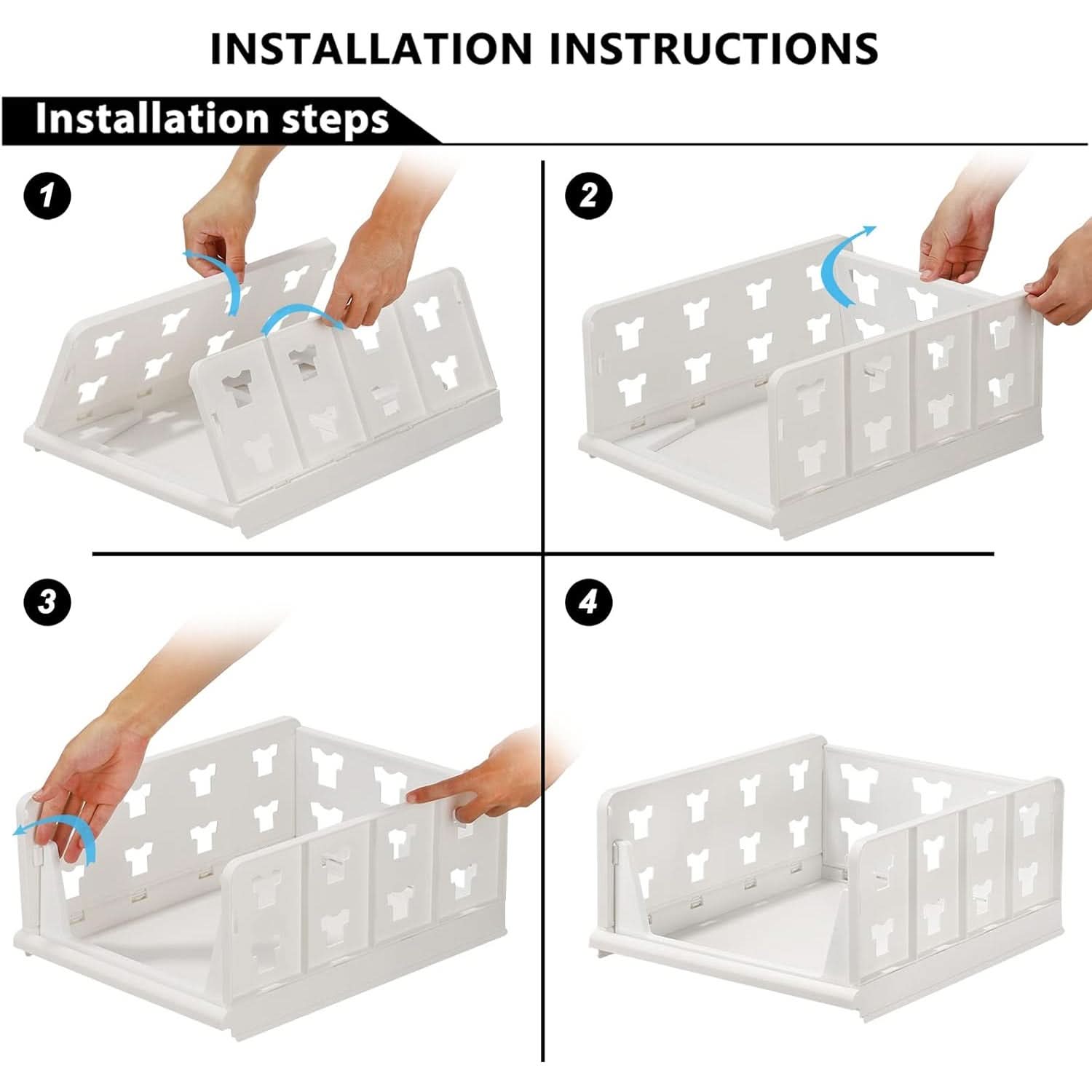 4-Layer Stackable Storage Organizer Foldable Drawer Shelf Cart