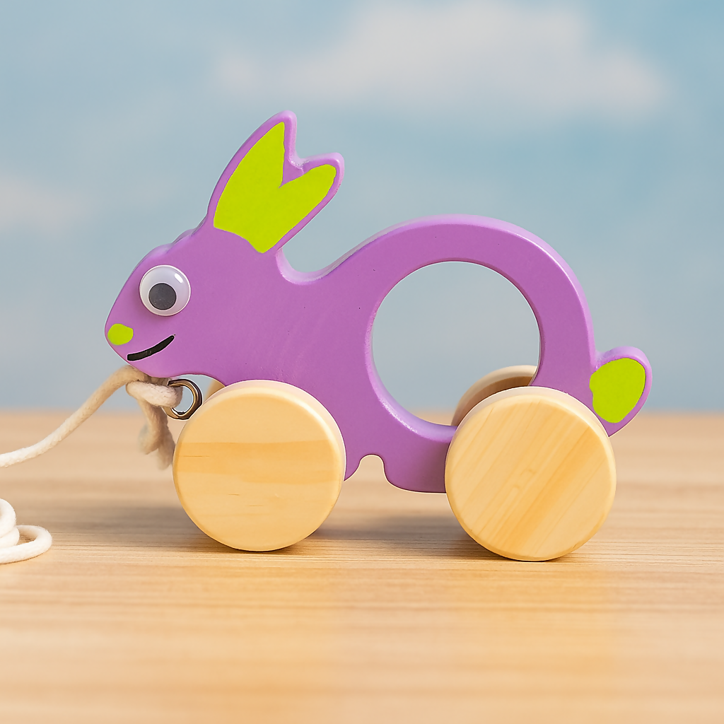 Wooden Rabbit Pull Toys (1 pcs)