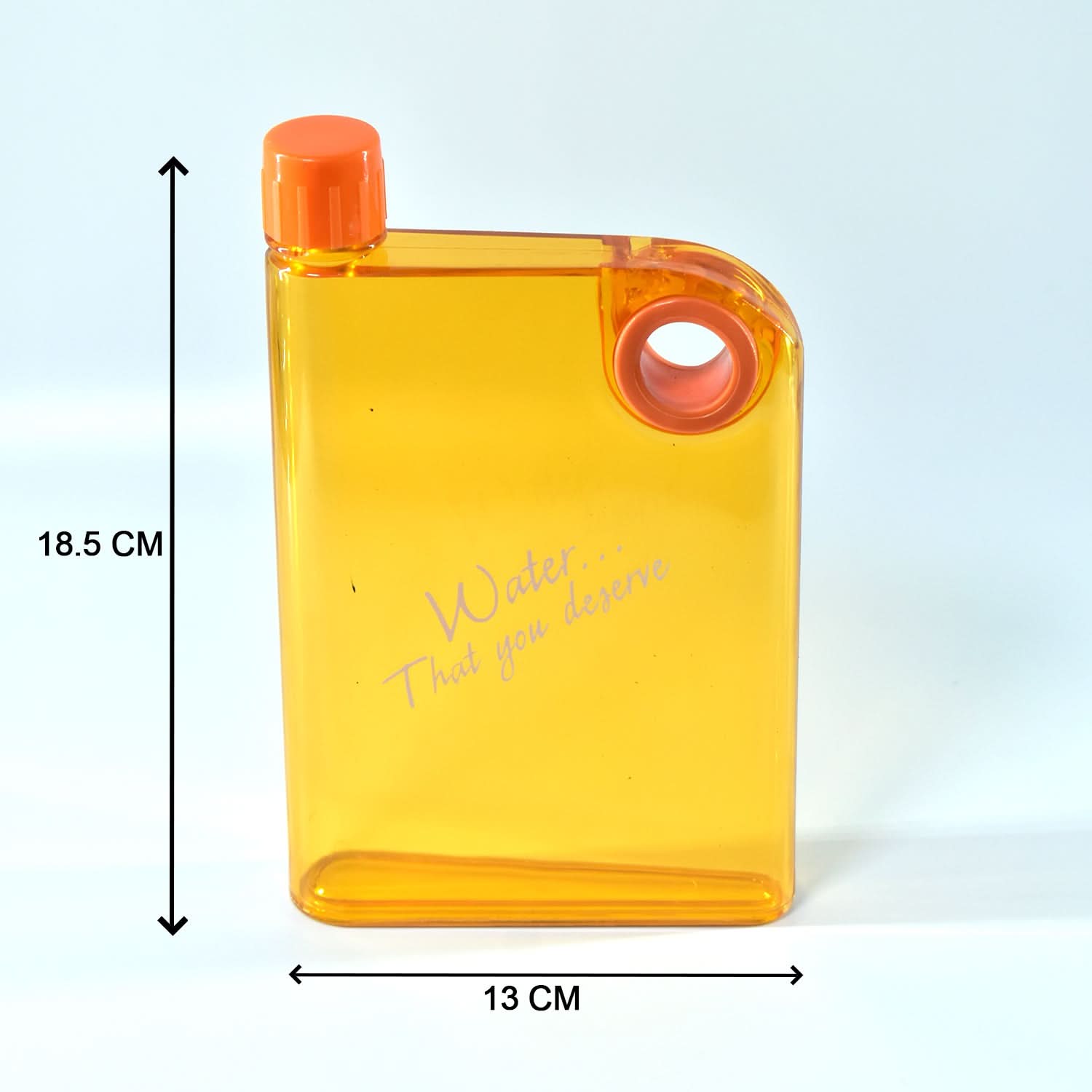 Notebook Water Bottle – Slim, Leak-Proof 380ml Flat Bottle for Office, School & Travel)