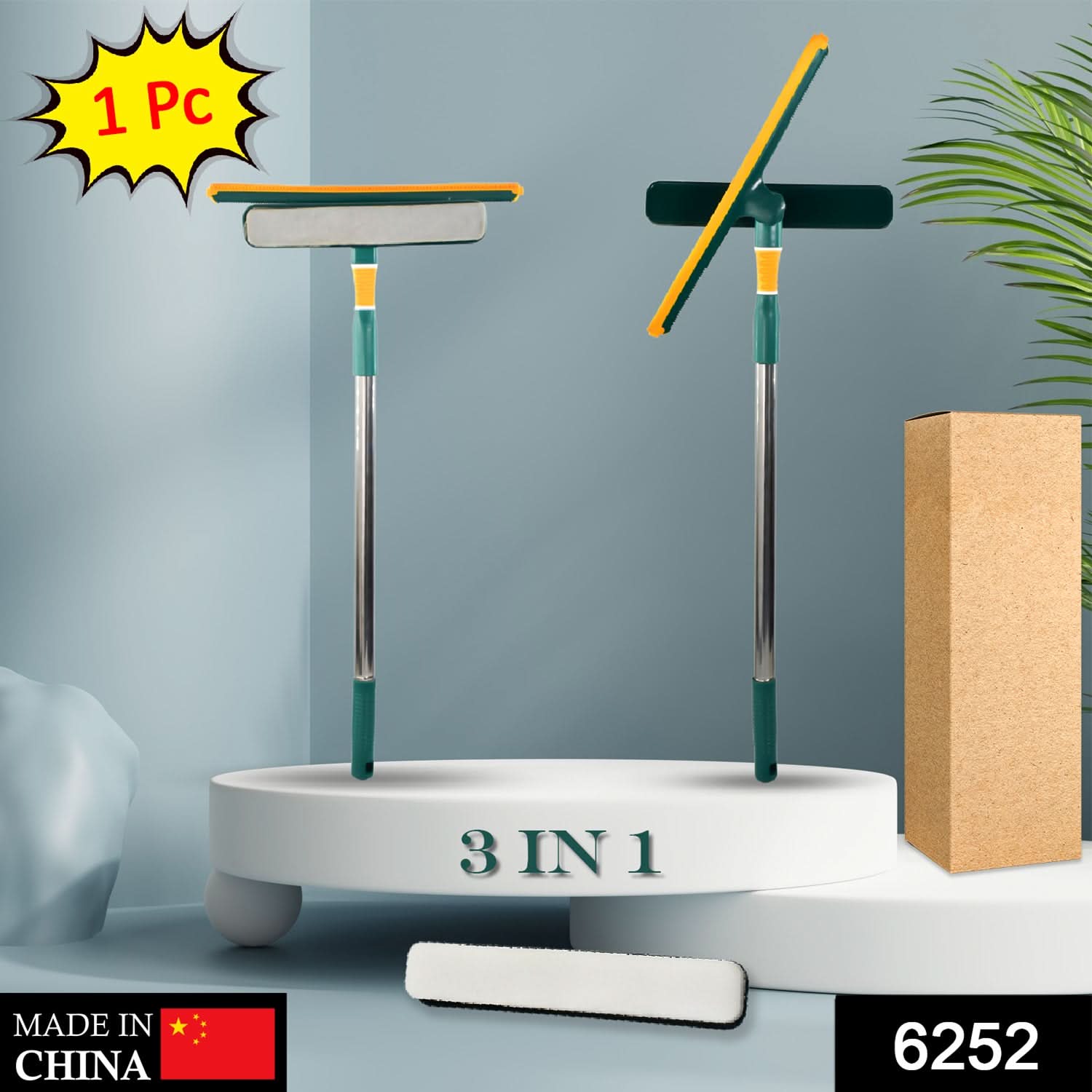3 in 1 Glass Wiper for Cleaning Floors, Windows, and Dust in Home and Office