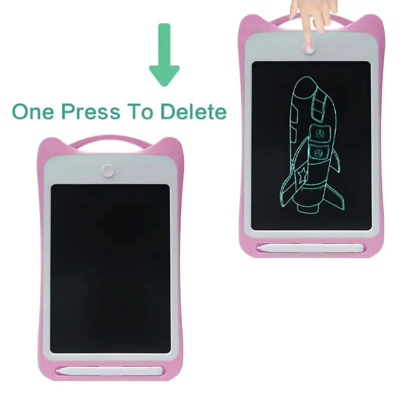 Kids Drawing Writing LCD Premium Quality Tablet 8.5 Inch - Pink (Pack of 1)