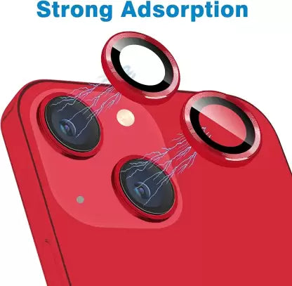 Red Metallic camera ring lens guard for Apple iphone 14