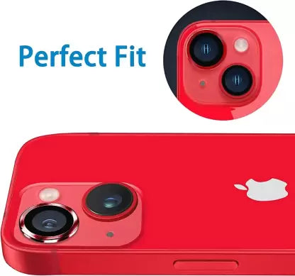 Red Metallic camera ring lens guard for Apple iphone 14