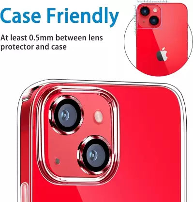 Red Metallic camera ring lens guard for Apple iphone 14 Plus