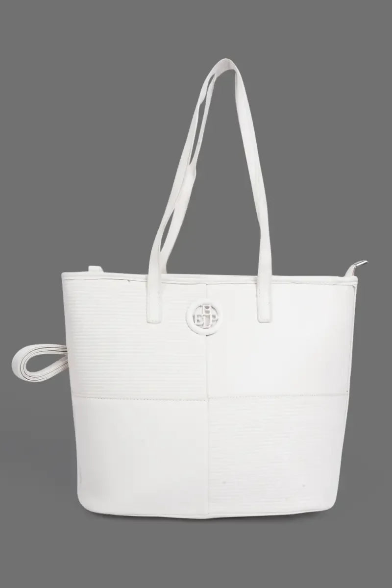 Solid Design Fashion Hand Bag for Women( White )