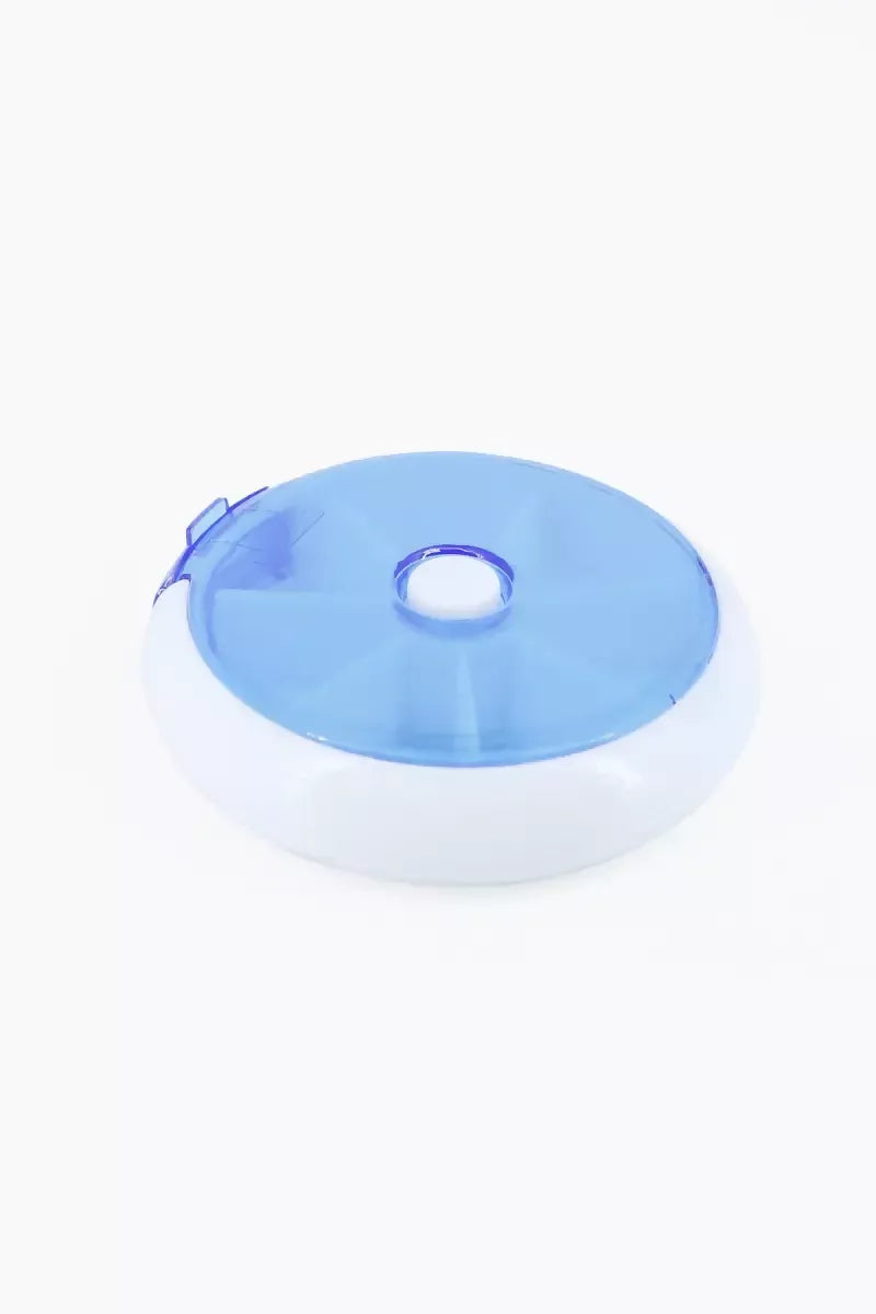 Plastic Mini Pill Storage Box - 8cm (Blue & White)