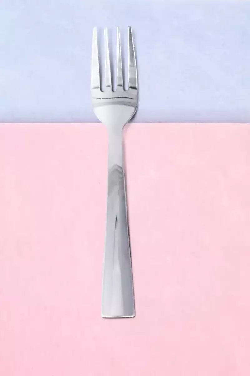 Prabha Stainless Steel Petal Plain Tea Fork Set - 14cm