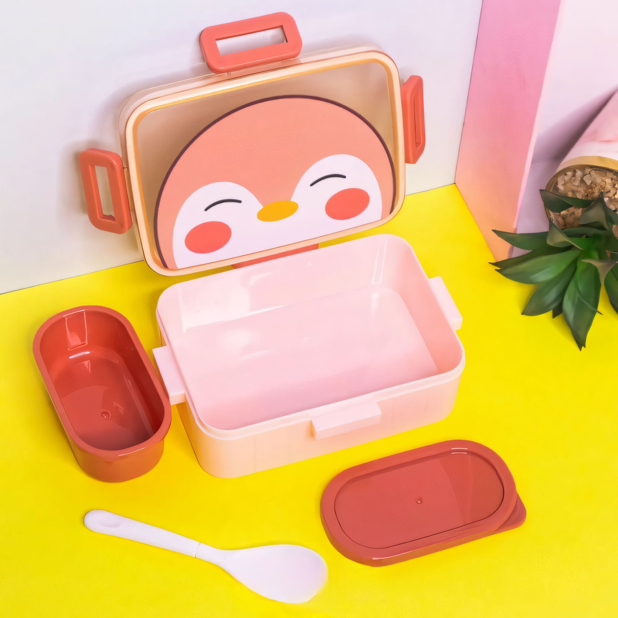 Animal Lunch Box With Spoon & Container