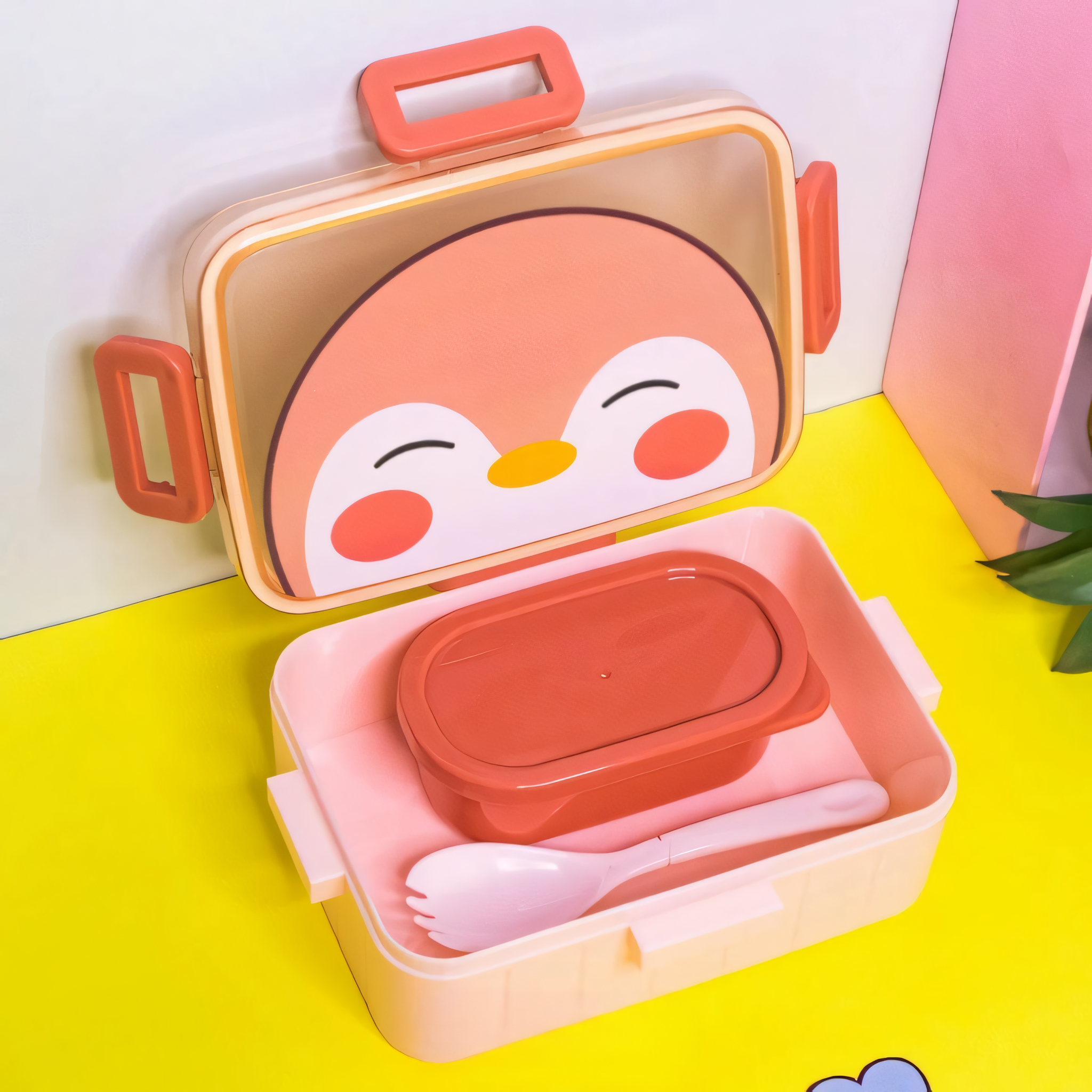 Animal Lunch Box With Spoon & Container